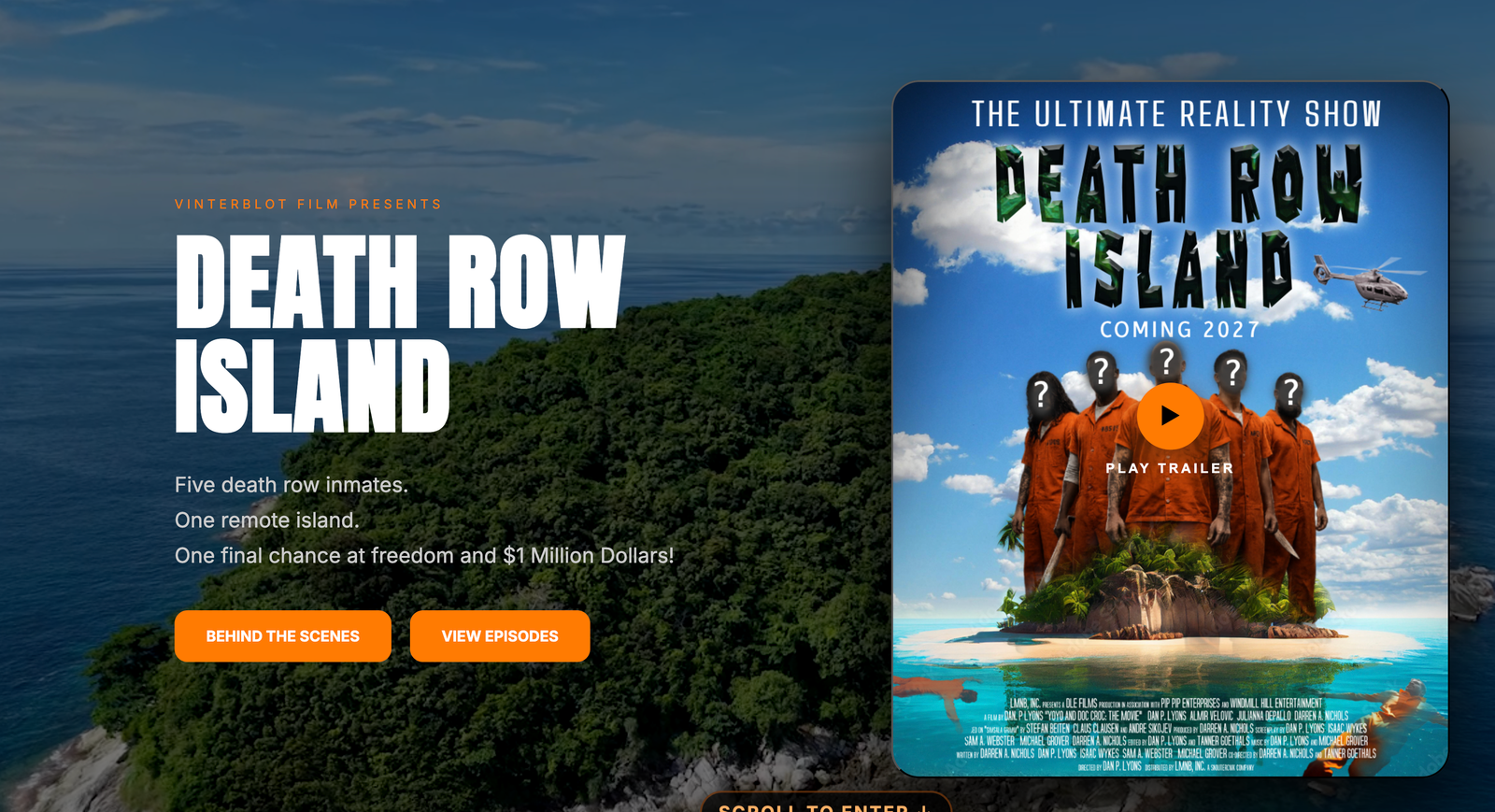 Death Row Island website preview