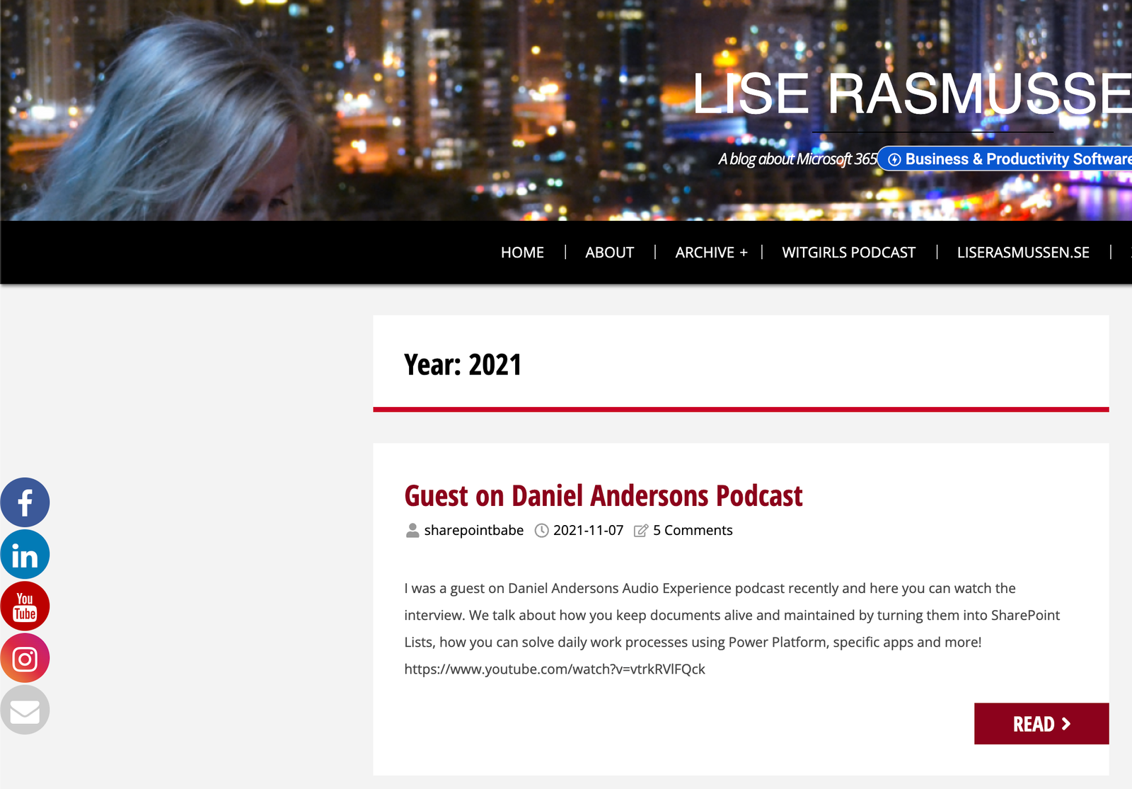 SharePoint Babe website preview